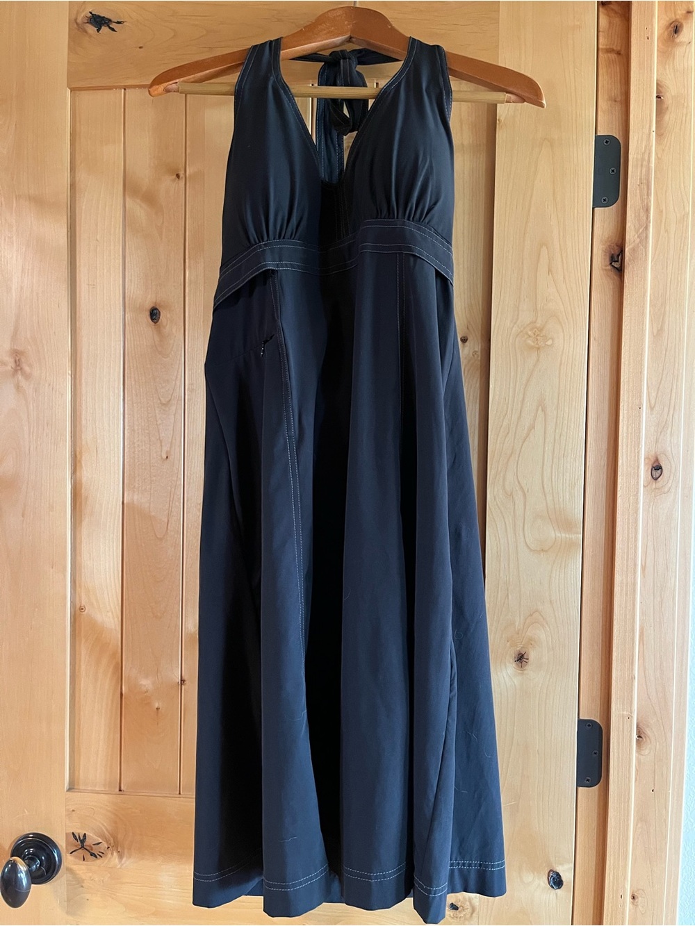 Athleta Black Halter Dress with Built in Bra